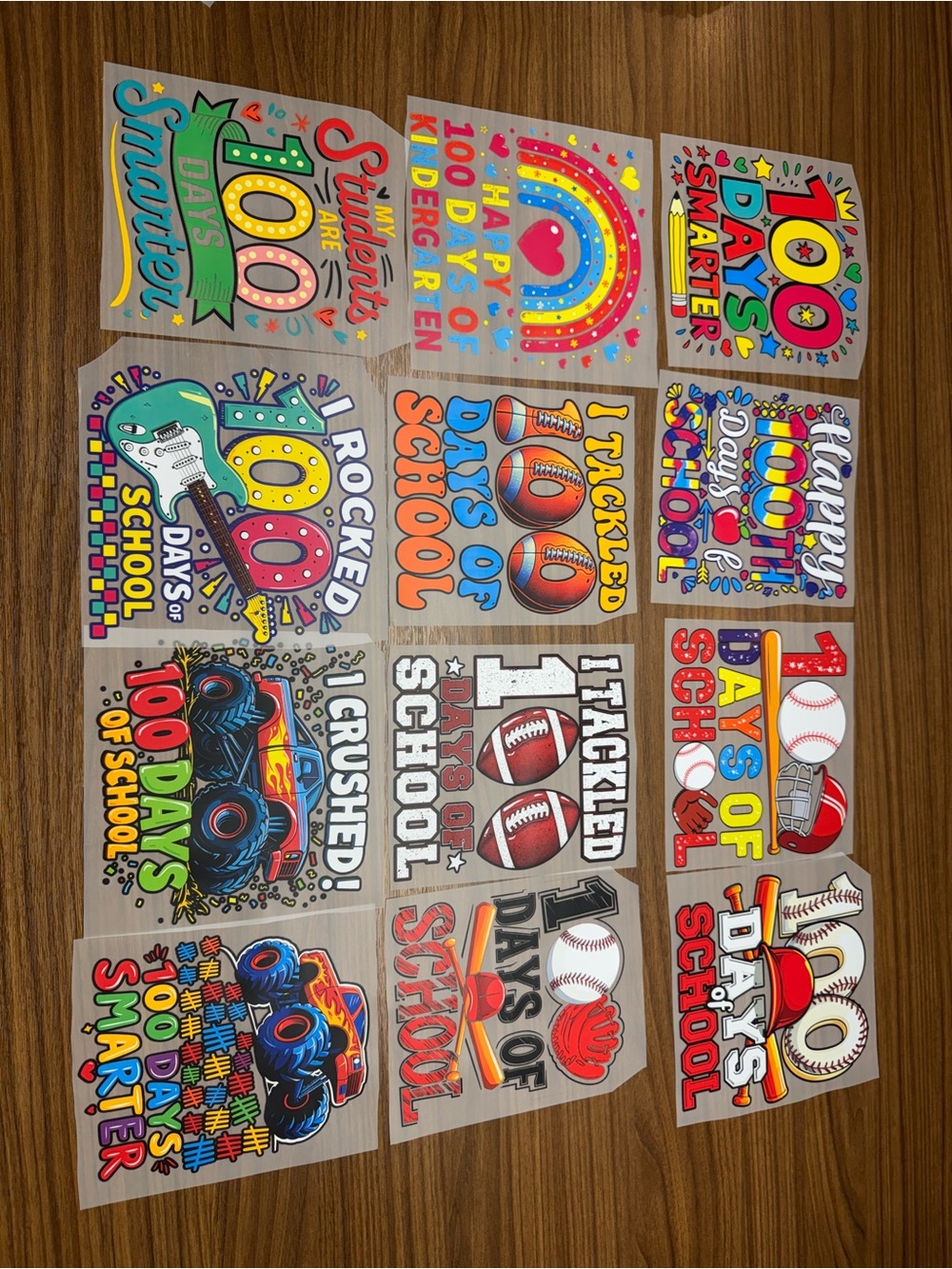 100 Days of School Heat Transfer Sheets